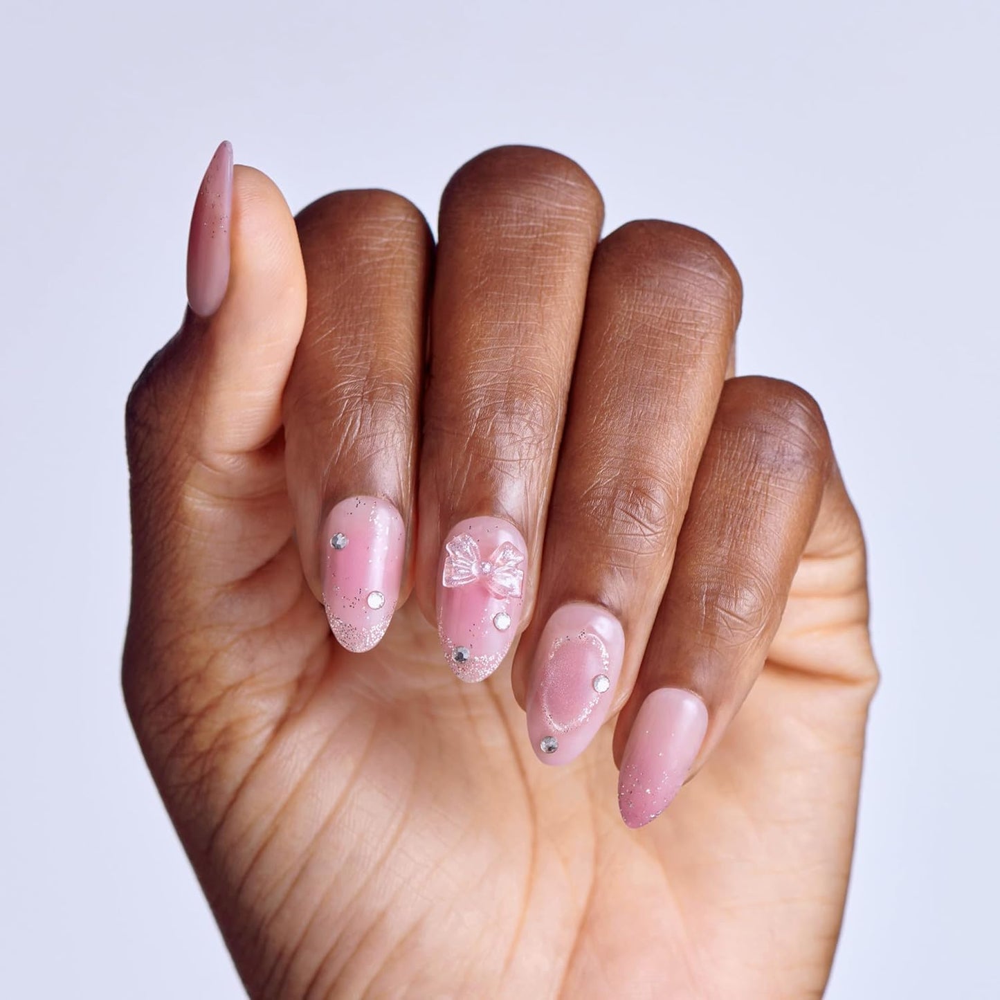 Impress No Glue Press-On Nails - 'Venus' Pink Almond Shape | Medium Size, 30 Nails & Accessories Included