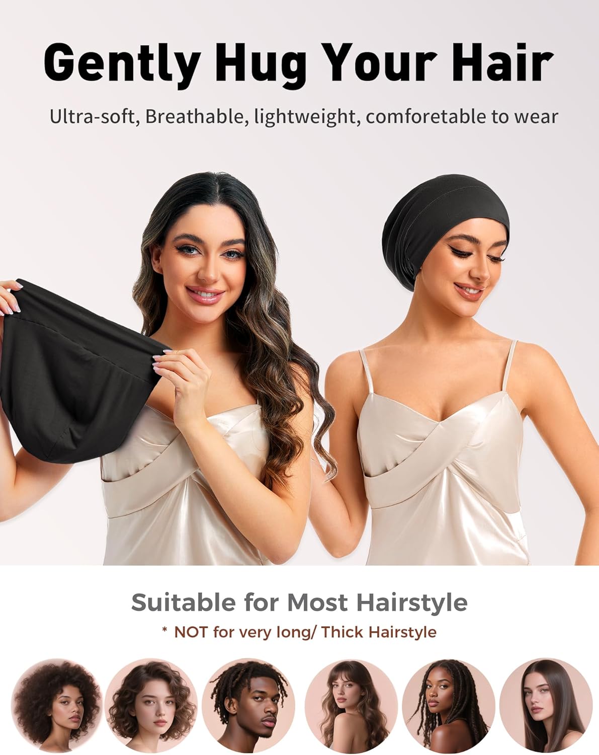 Mulberry Silk Lined Bonnet for Women - Adjustable Anti-Frizz Hair Wrap | Perfect for Braids & Natural Hair