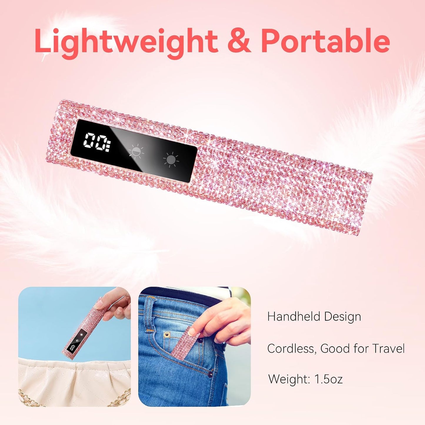 Makartt UV Nail Lamp - Handheld Flash Cure Light with Painless Mode & LCD Display | 800mAh Rechargeable, 3 Timers for Home & Salon Use