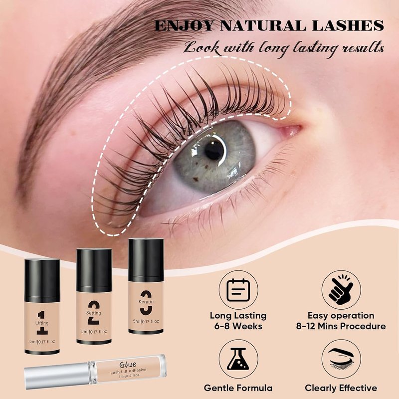 Libeauty Lash Lift & Color Kit - DIY Brow Lamination with Quick Lifting Perming & Voluminous Coloring | Complete Tools for Home & Salon Use