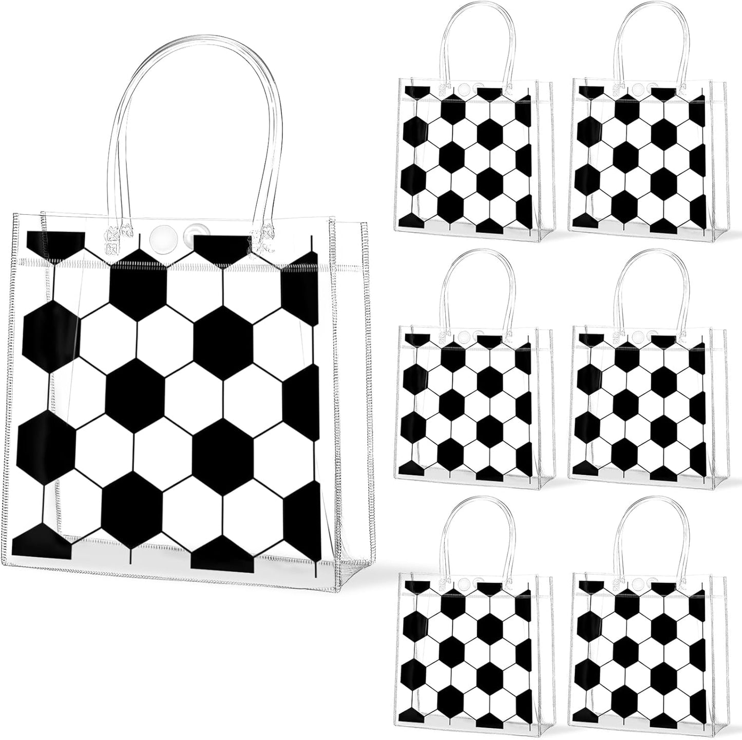 Softball Clear PVC Gift Bags - 24Pcs Sport Theme Goodie Treat Tote Bags | 8 x 8 x 3In for Boys Birthday Party & Baby Shower Decor