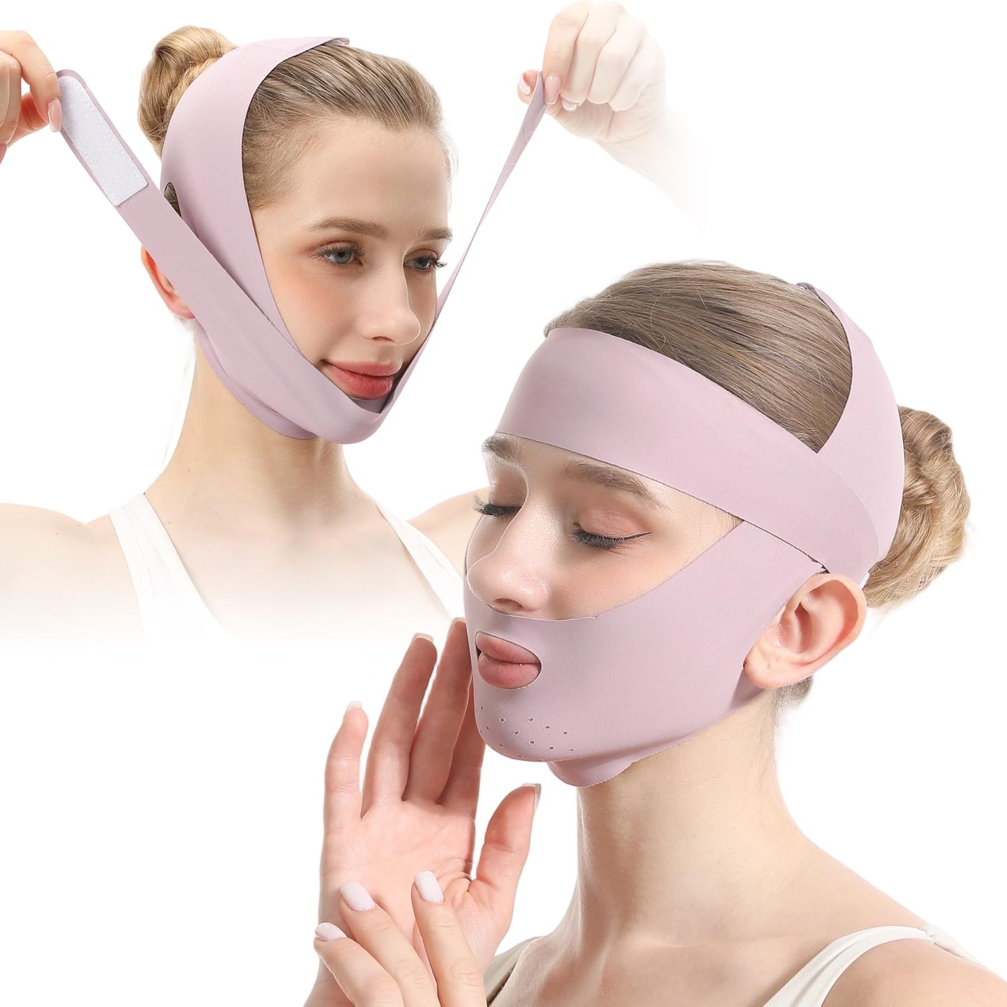 Face Lift Belt Forehead Lift Band, Breathable Comfort Pressure Forehead Bandage Chin Up Face Lifting Vshaped Strap