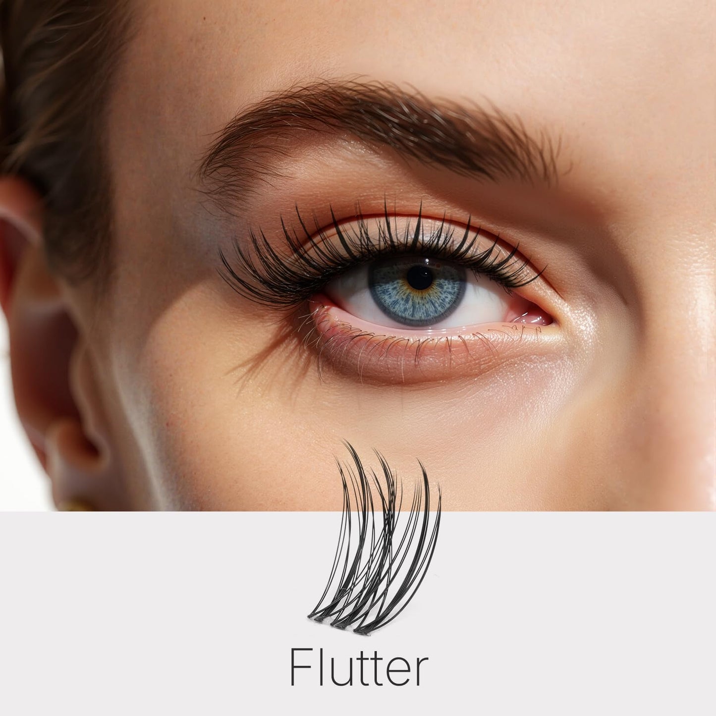 VEYESBEAUTY Lash Clusters Individual Eyelash Extensions Thin & Invisible Band DIY False Eyelashes for Self-application Eye-Catching Series Wispy Lash Tray, Flutter 8-18mm Mixed Length