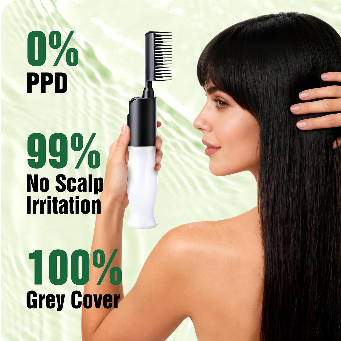 Hair Dye Shampoo - PPD-Free, Ammonia-Free Formula for Sensitive Scalp | Light Brown Root Touch-Up, 6 in 1 Herbal Gray Coverage (6.76 fl oz)