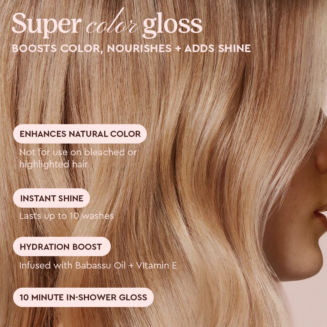 Glaze Super Gloss Conditioning Gloss - Honey Blonde for Medium to Dark Hair | Rinse-Out Semi-Permanent Color Enhancer