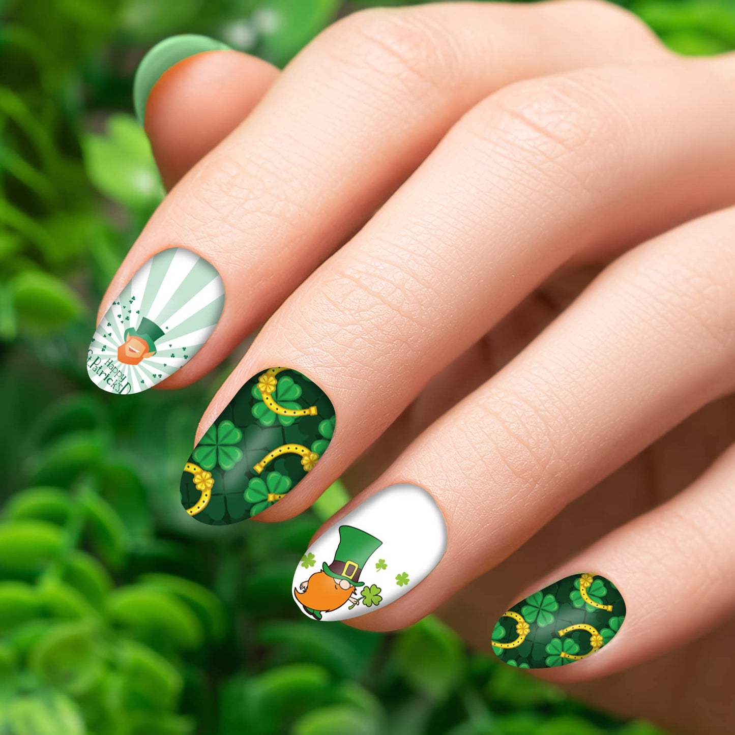 TailaiMei 12 Sheets Nail Wraps Stickers Nail Polish Strips Self-Adhesive Full Wraps 36