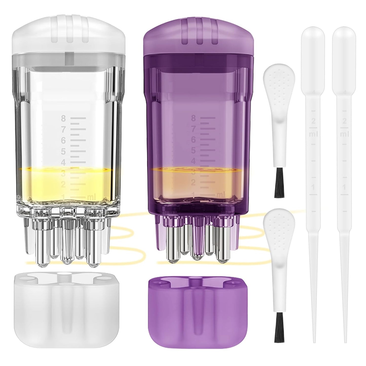 Minoxidil Applicator Set - 2 PCS Scalp Comb with Cleaning Brush & Dropper | Hair Growth Tool