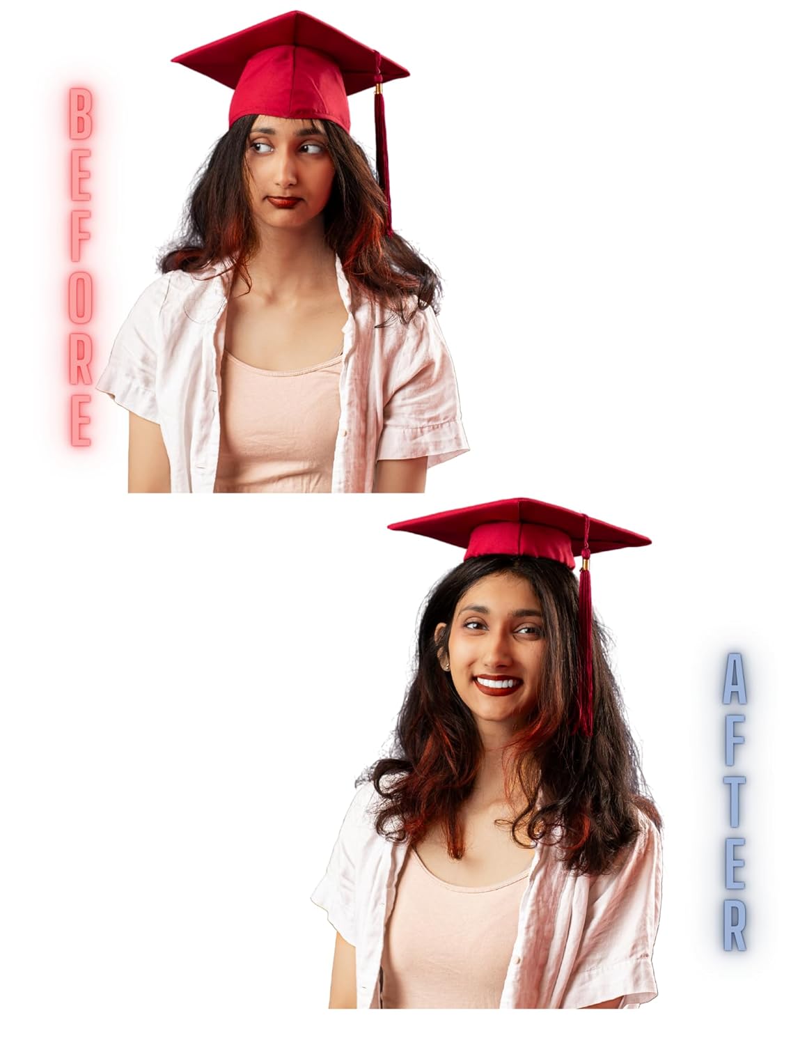 Graduation Cap Headband - Secure Your Cap & Style Your Hair | Black & Clear Options