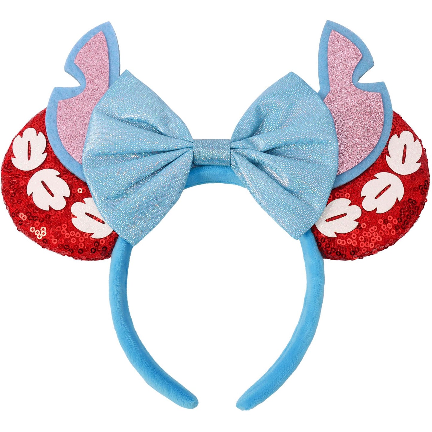 ETLUK Headband for Women Girls, Sequin Bow Headbands Cosplay Accessories Party Decorations (ST Red)