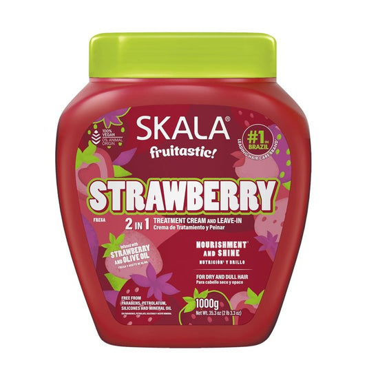 SKALA Strawberry 2-in-1 Treatment Cream | Deep Hydration Leave-In Conditioner for All Hair Types, 35.3 oz