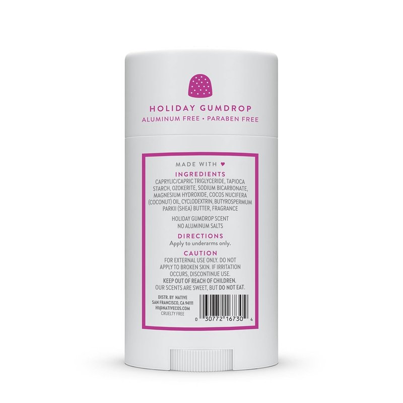 Native Deodorant - Holiday Gumdrop Scent | Aluminum-Free, 72-Hour Odor Control for Men & Women