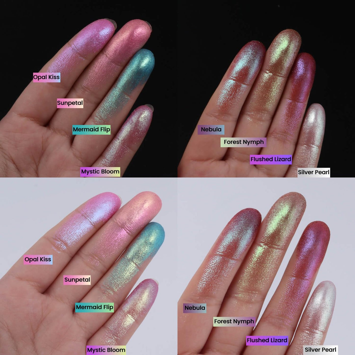 Chameleon Chrome Eyeshadow - Duochrome Lavender & Blue Reflects | Iridescent Metallic Shimmer, Bouncy Texture