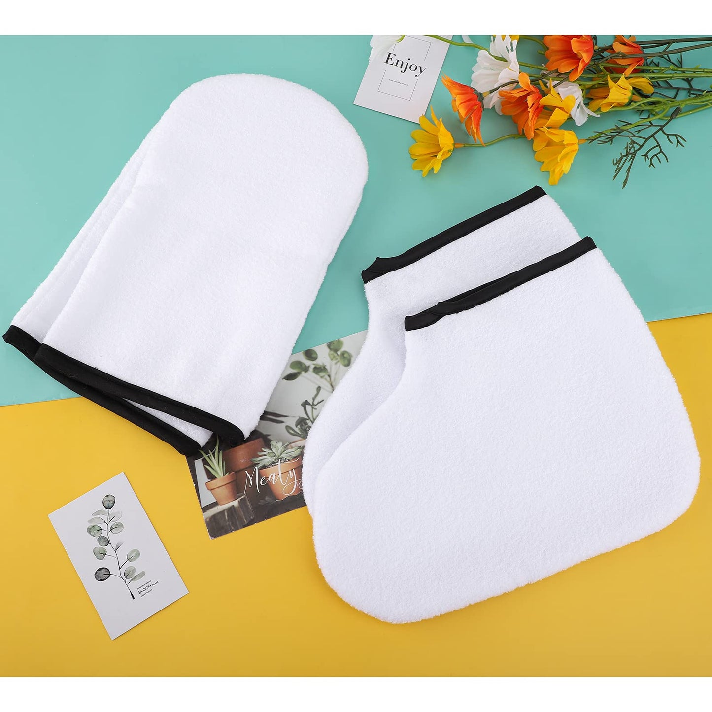 Paraffin Wax Gloves & Booties, Segbeauty Paraffin Heated SPA Mittens Foot Liners, Gloves & Socks for Hot Wax Hand thera-py Thermal treat-ment Home DIY SPA Wax Warmer Paraffin Wax Machine White