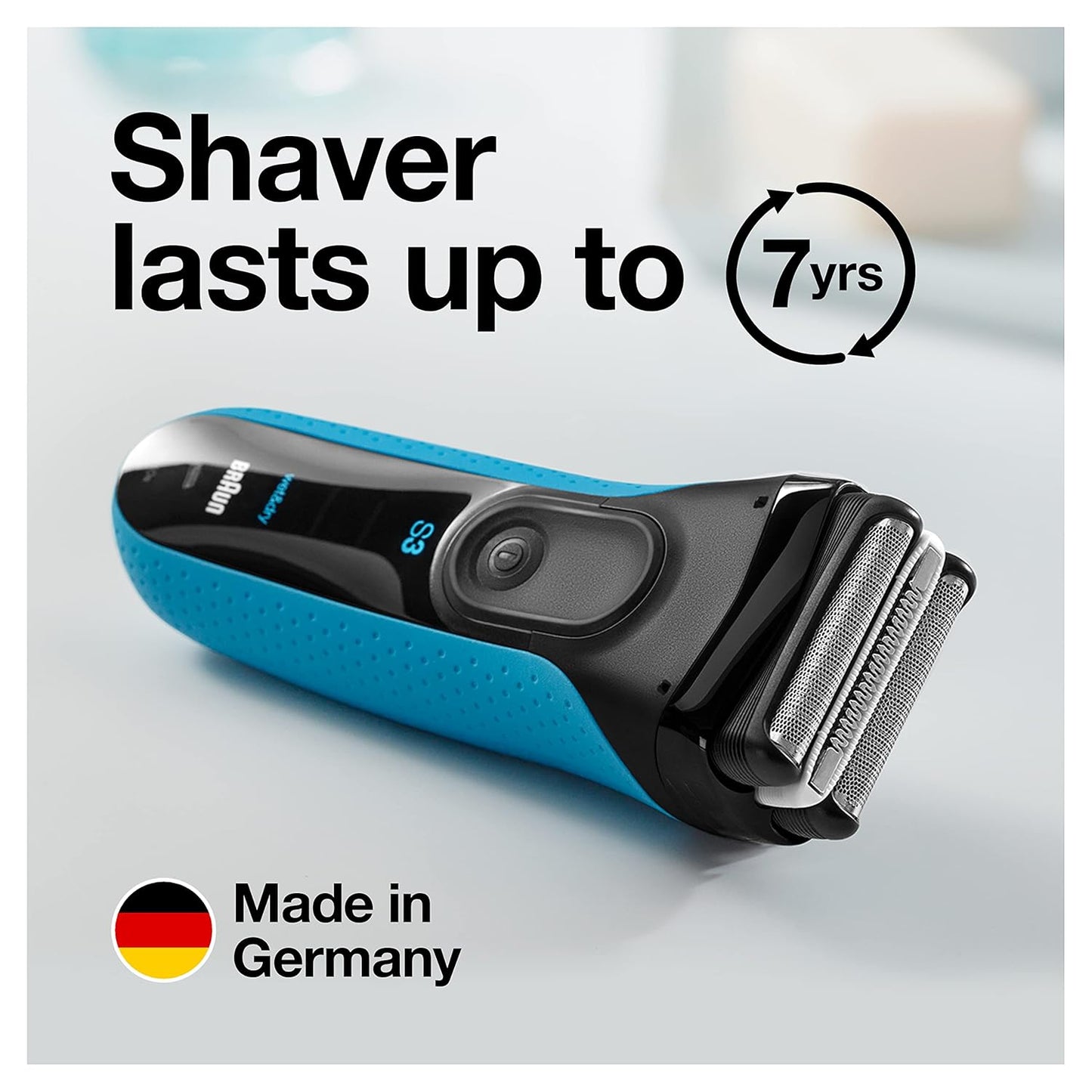 Braun Electric Series 3 Razor - Rechargeable Wet & Dry Foil Shaver for Men | Precision Trimmer, Blue/Black