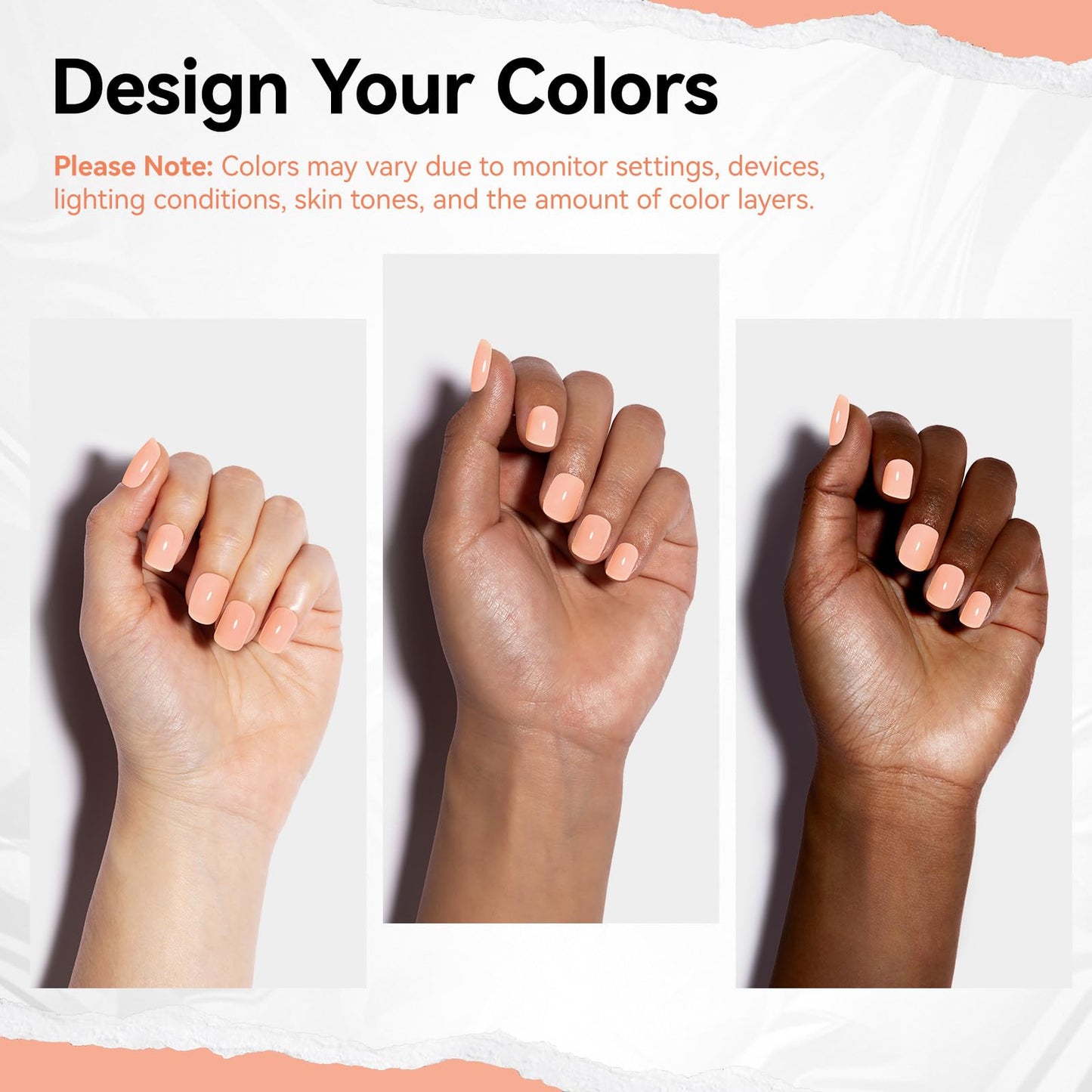 Nailshion Jelly Nail Polish Sheer Peachy Nude, Air-Dry & Non-Gel