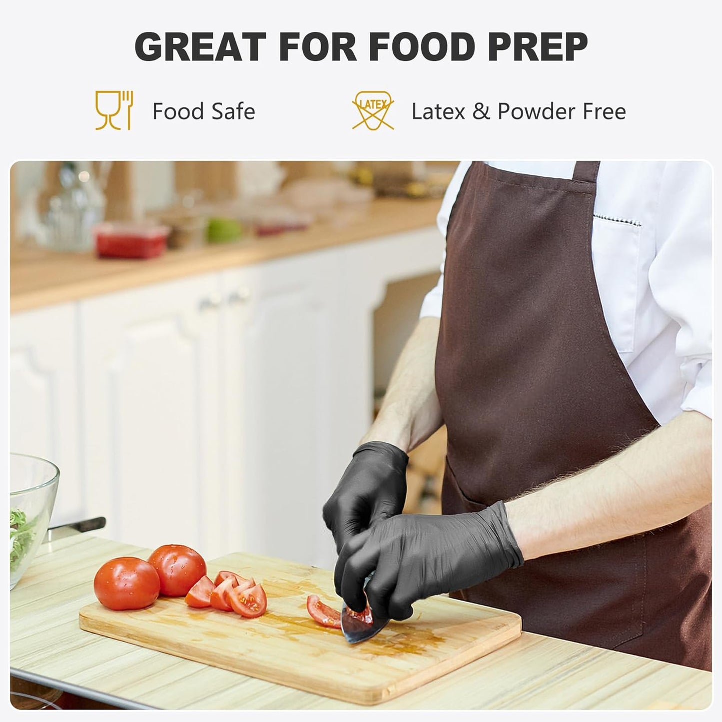 Black Vinyl Disposable Gloves - Food Grade, Latex Free & Powder Free | Ideal for Cooking & Cleaning
