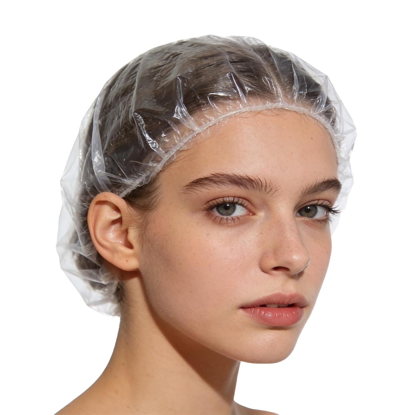 Larger Disposable Shower Caps - Thicker Waterproof Plastic Hair Caps for Women | Spa, Home, Travel Use - 100PCS