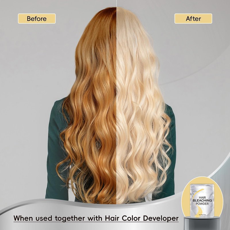 Bleach for Hair 100g / 3.53oz, Hair Powder Bleach, Ammonia-Free Formula Lifts up to 8, Removes Color Quickly and Evenly