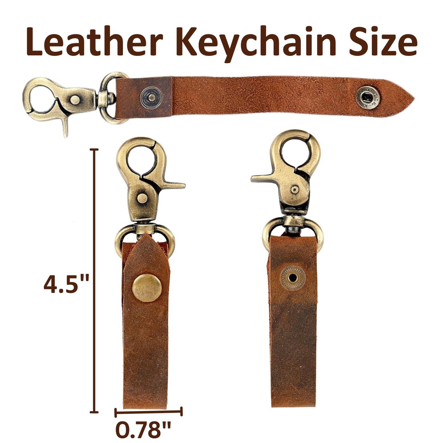 CestAntiQ, Leather Keychain Loop | Belt Key Holder | Everyday Carry | Backpack Organizer | Handmade Keychain | Brown Leather Keyholder | Key Clip Loop | Belt Key Holder :: Brown