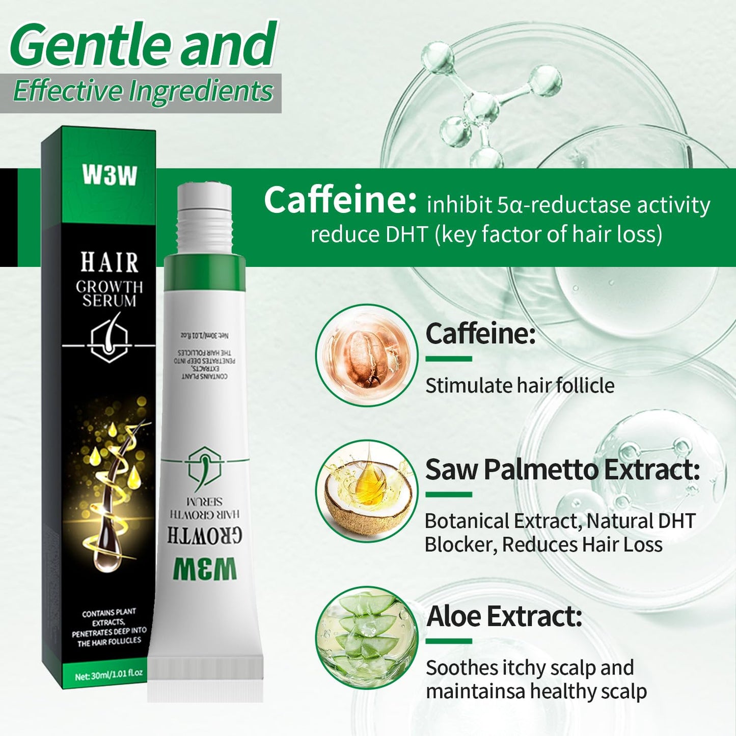 Revitalize Hair with Orrenaturals Hair Growth Serum - 3% Rosemary Roll-On, 30ml for Thinning Hair