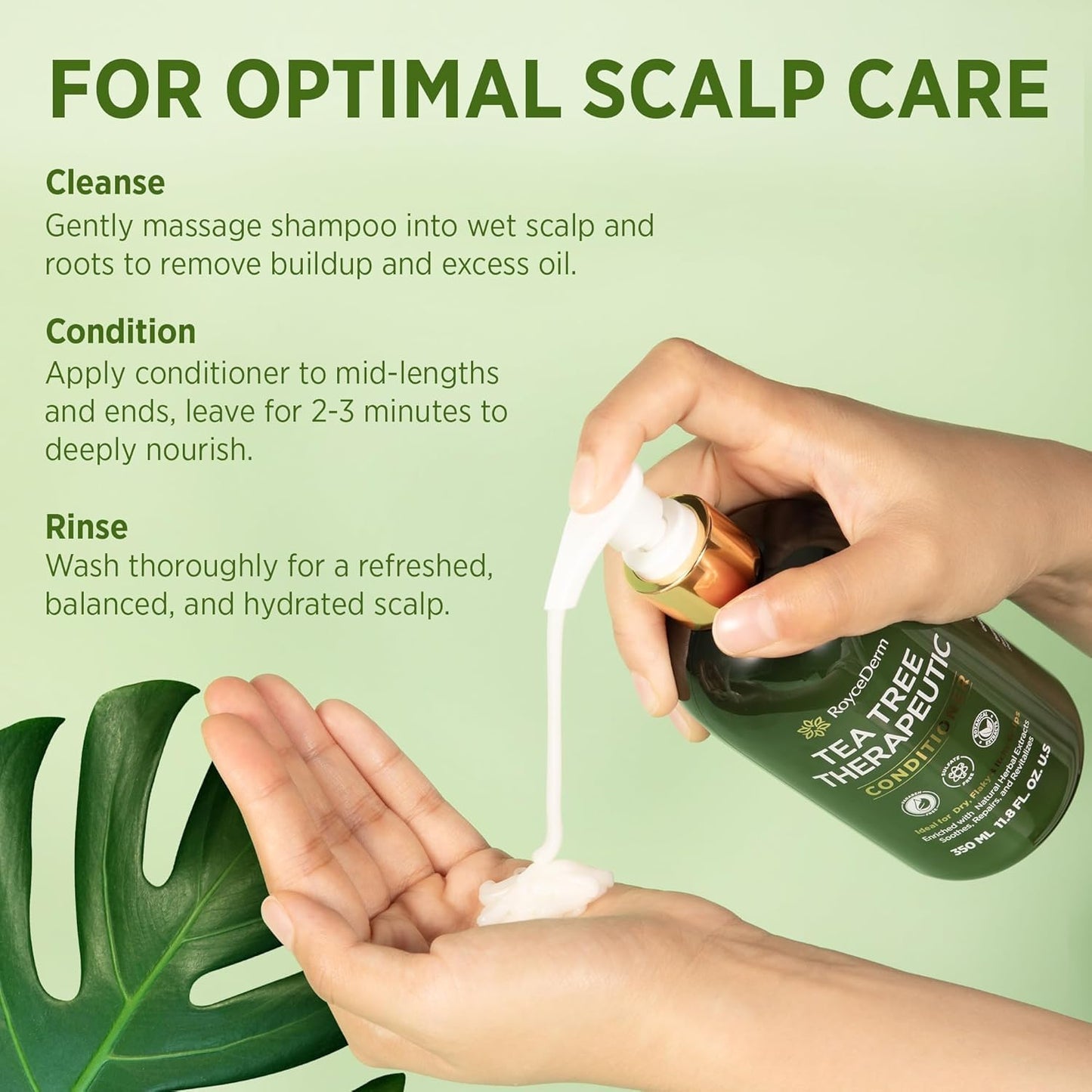 Tea Tree Antifungal Shampoo & Conditioner - Complete Scalp Care for Folliculitis, Dry & Itchy Scalp | Paraben & Sulfate Free