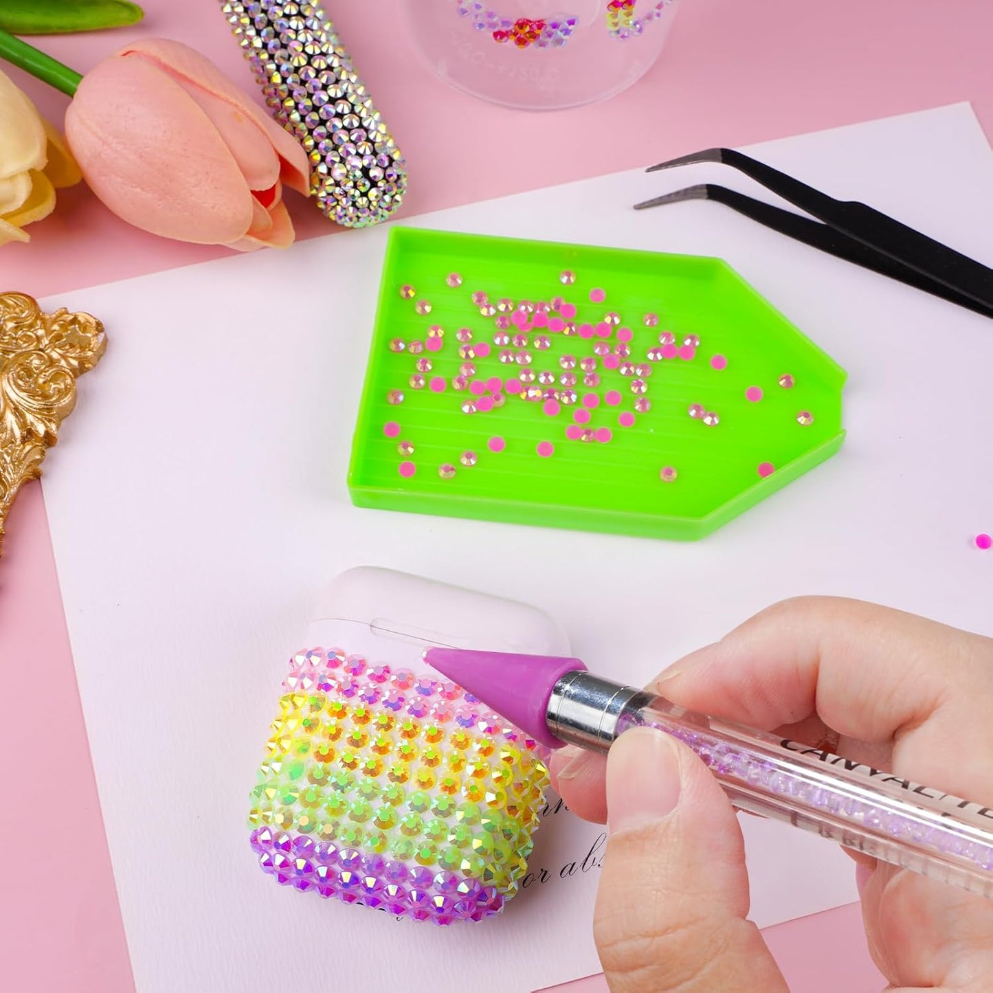 Resin Jelly Rhinestones - 18,000 Pcs Multicolor 3mm Flatback Gems for DIY Crafting | Includes 4Pcs Jewelry Glue & Rhinestone Picker