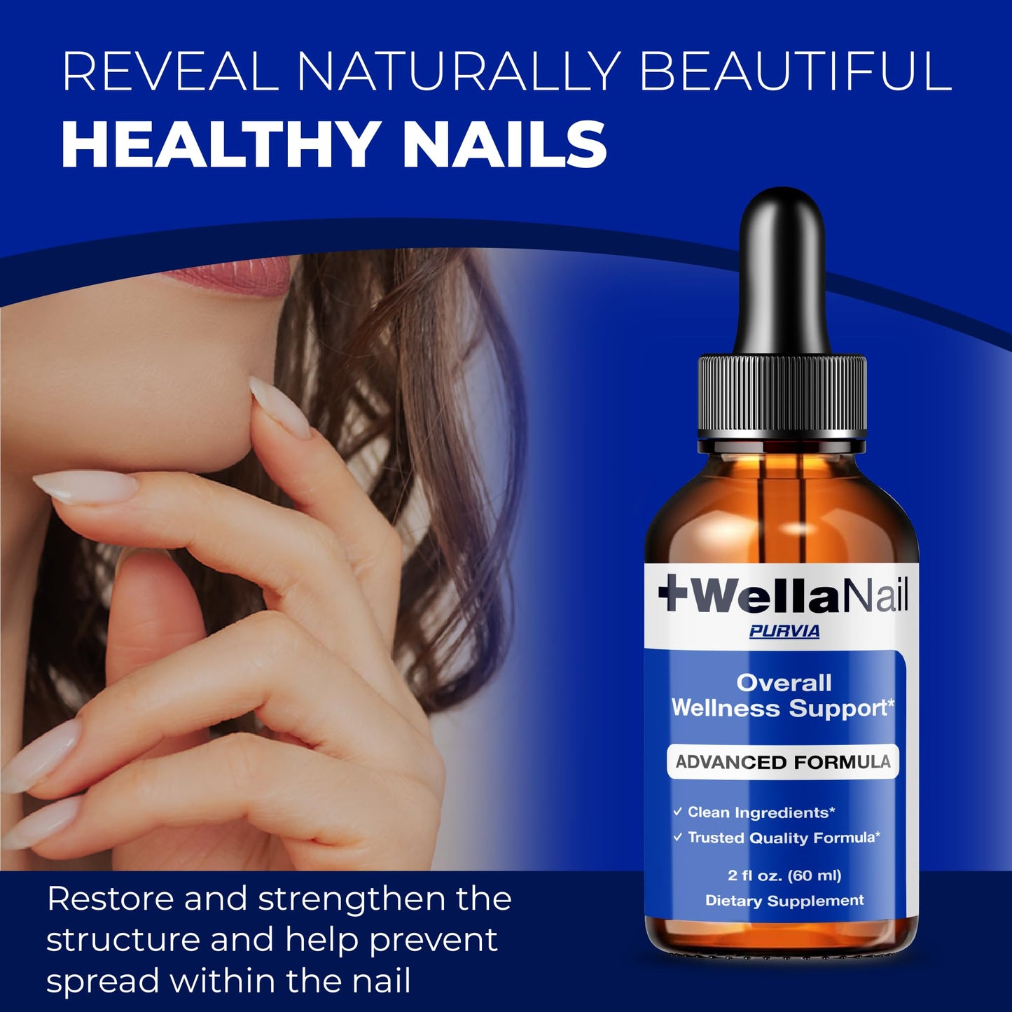 (2 Pack) WellaNail Drops, Wella Nail Care Liquid Supplement Advanced Maximum Extra Strength Formula, Toenail Hydration Premium Natural Ingredients Foot & Cuticle Support for Healthy Appearance (4oz)