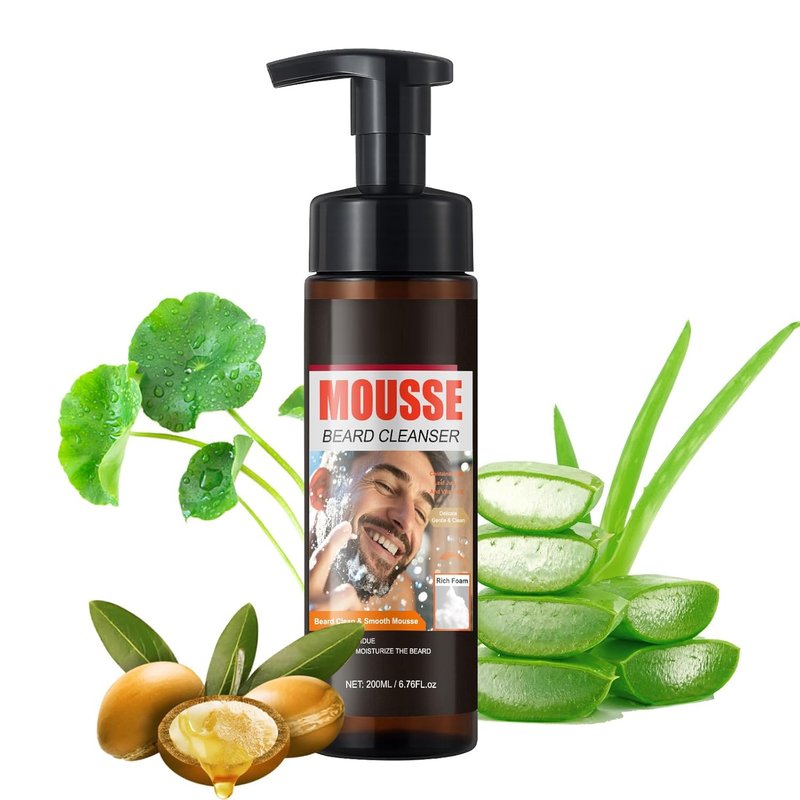 GUOYAOLIFU Foaming Bright and Fresh Scent Beard Wash for Men, Foaming Fresh Scent Beard Wash, Deep Cleaning, Non-Drying, Hydrating Gentle Cleanser For All Beard Types & Lengths