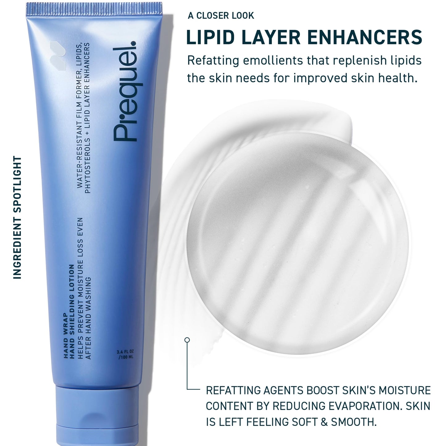 Prequel Skin Hand Wrap, Hand Cream for Dry Cracked Hands. Deep Nourishing Moisturizing Formula. Non-Greasy Balm for Women and Men. Unscented Skincare with Moisture Lock Formula. 3.4oz