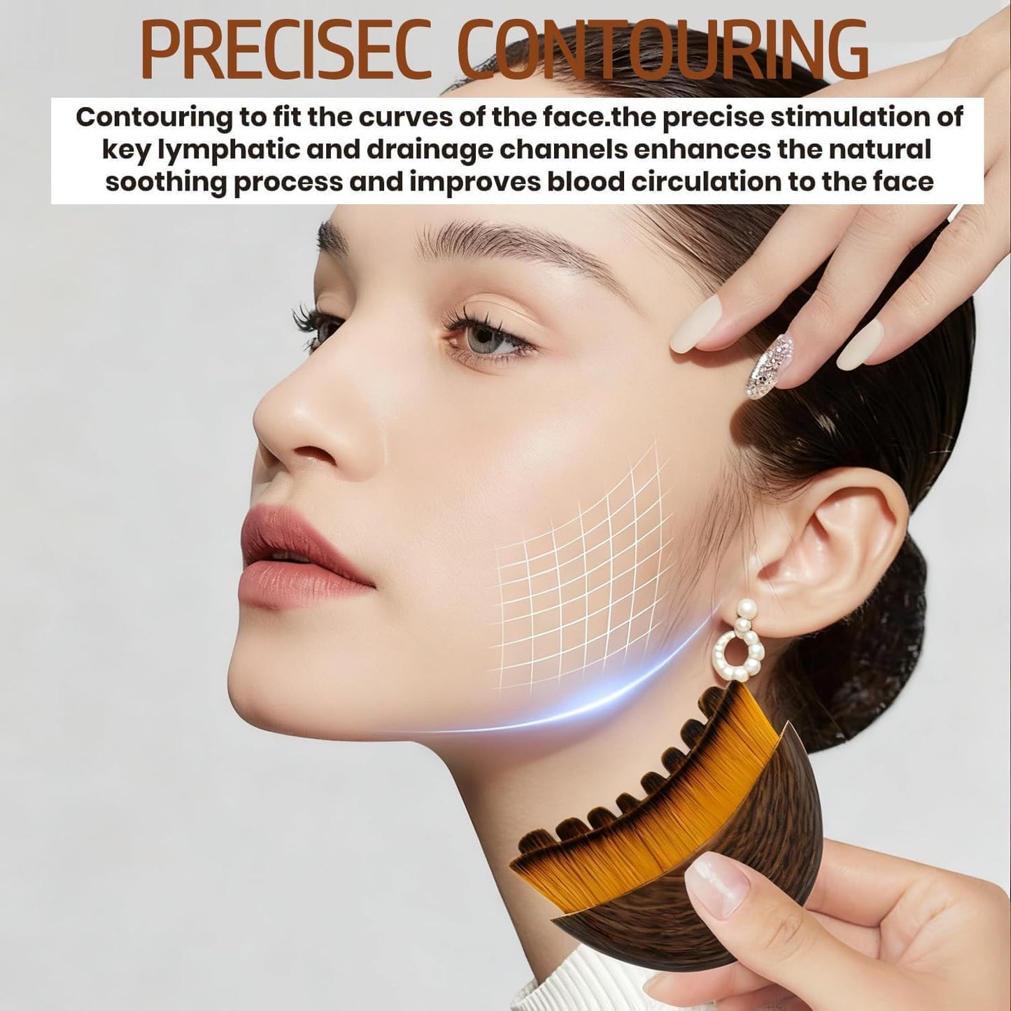 Lymphatic Contour Face Brush Set - Ergonomic Dry Brushing Massager for Jawline Sculpting | 2pcs
