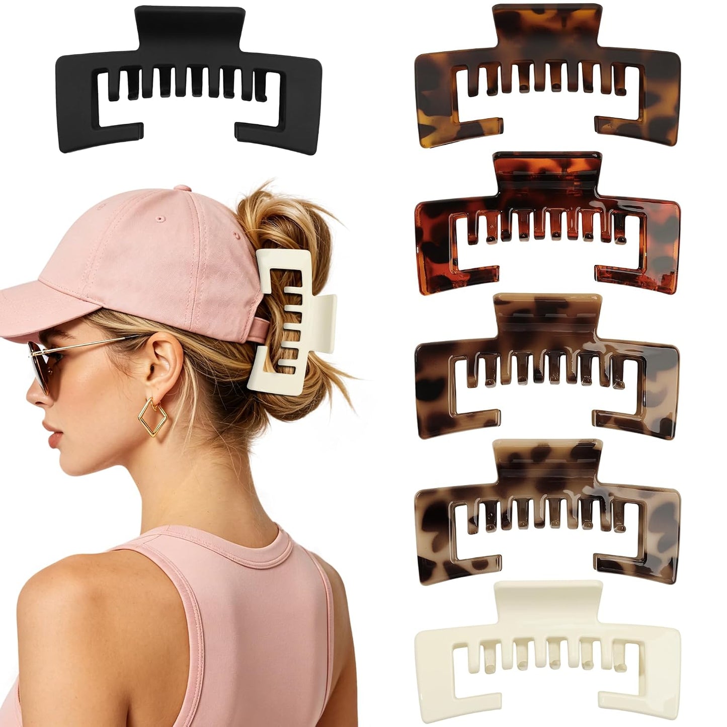 Hair Claw Clips for Women - Perfect for Baseball Caps & Trucker Hats | Stylish & Functional
