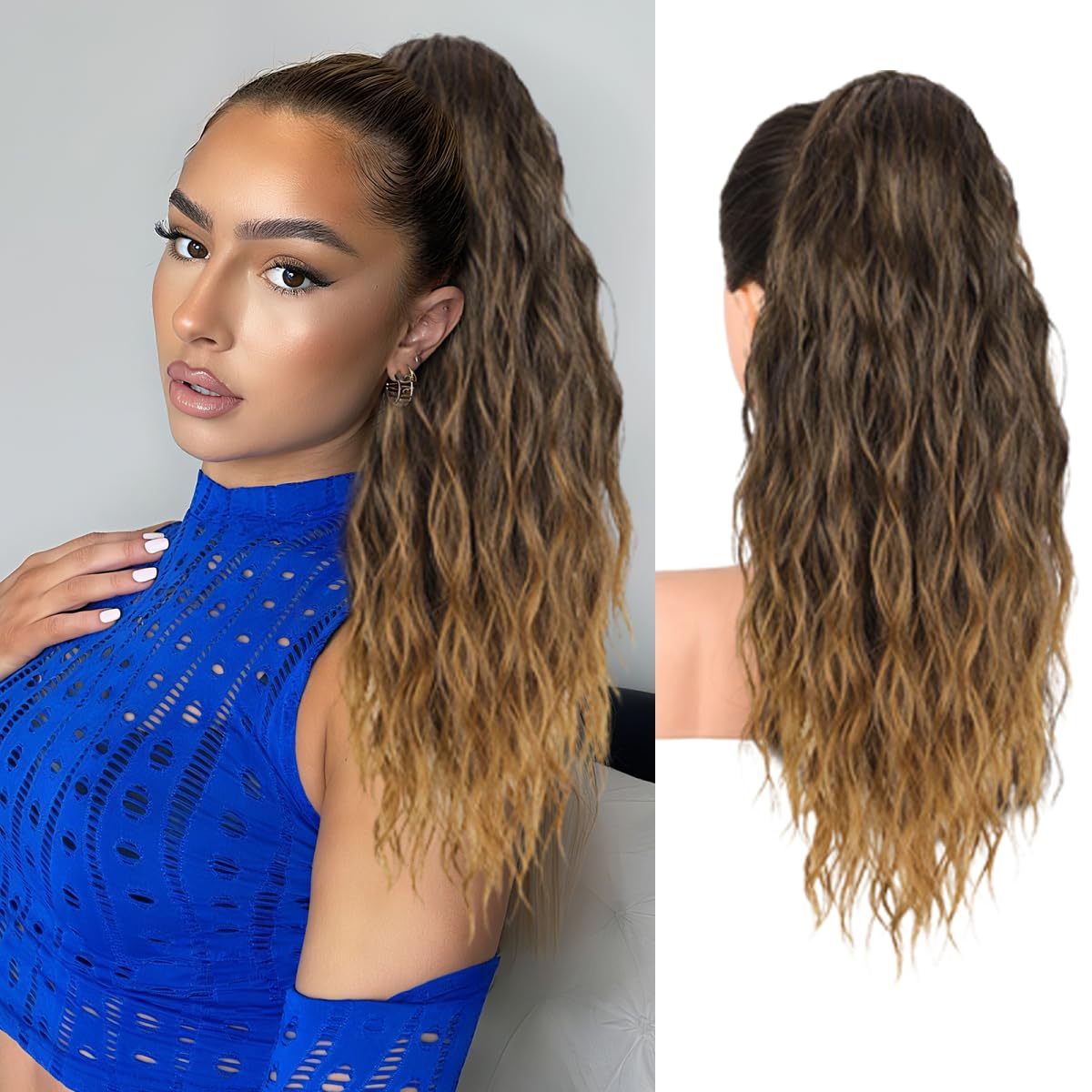 Curly Ponytail Extension - 10 Inch Drawstring Gray Synthetic Hairpiece for Women | Perfect for Daily Wear & Parties