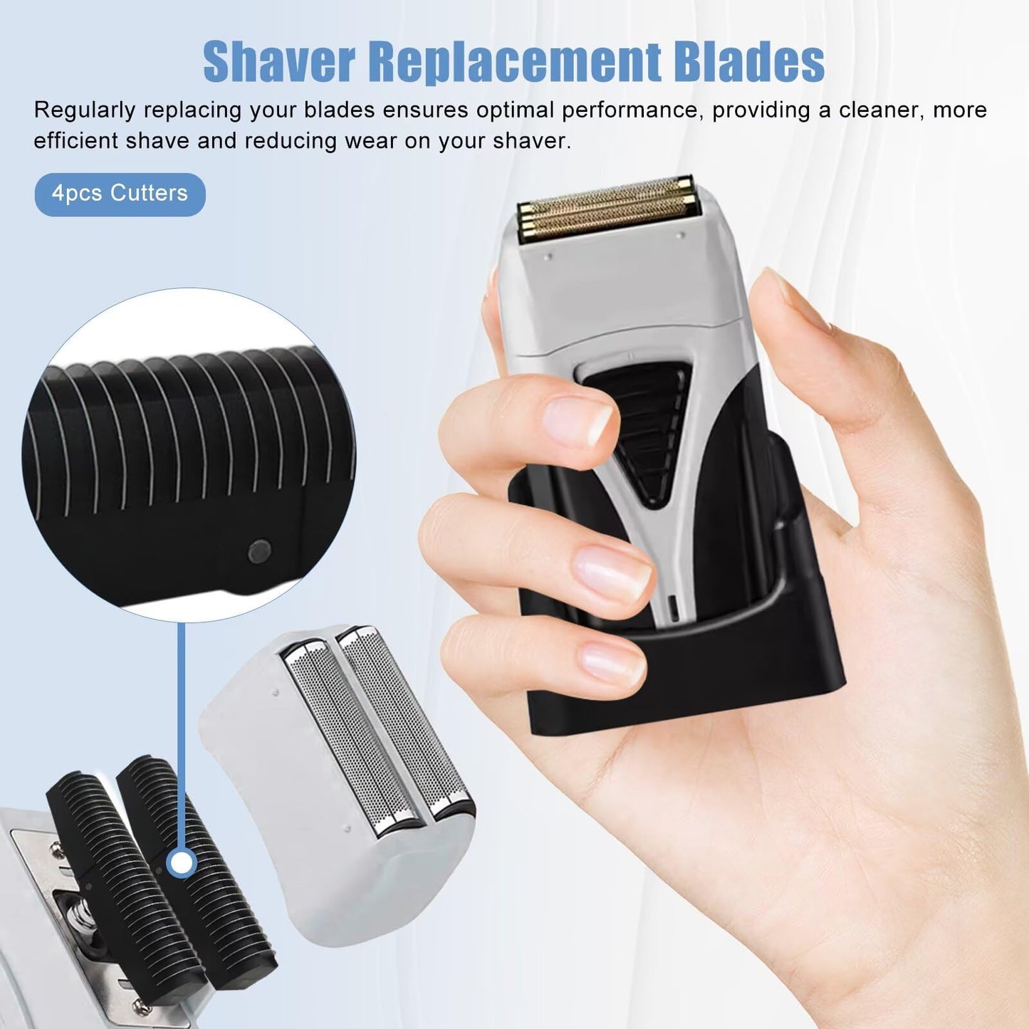 Updated 4-Pack Foil Shaver Replacement for Andis Model TS-1 TS-2 17150 17200 17235 Pro Foil Shaver