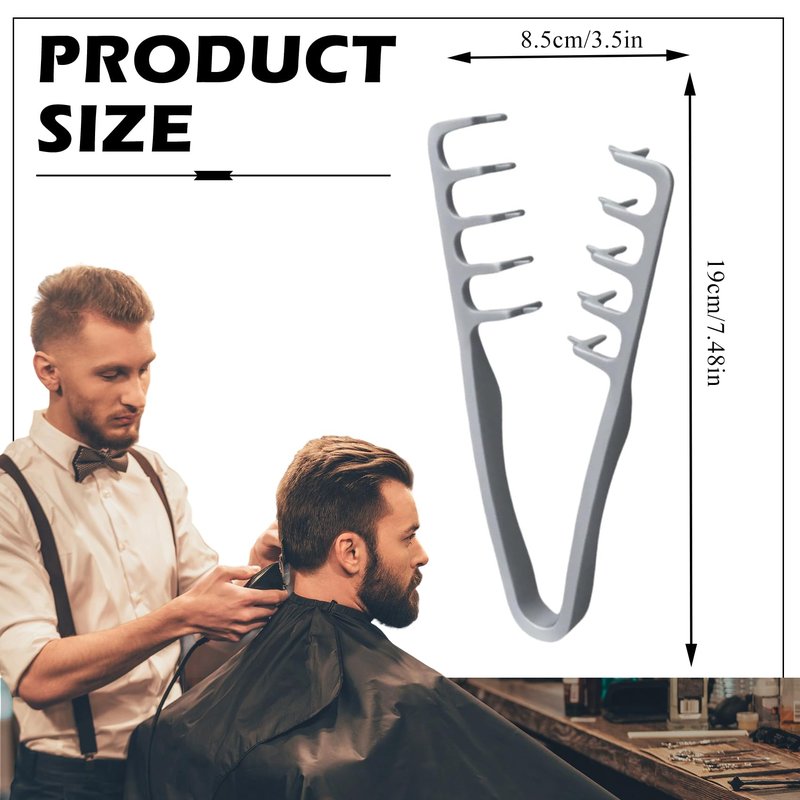 Fade Comb Professional Voluminous Wide-Tooth Texture Hair Styling Comb Set, Perfect Blending Comb Haircut Hair Tools for Home, Salon or Professional Use (2 Pack - Grey)