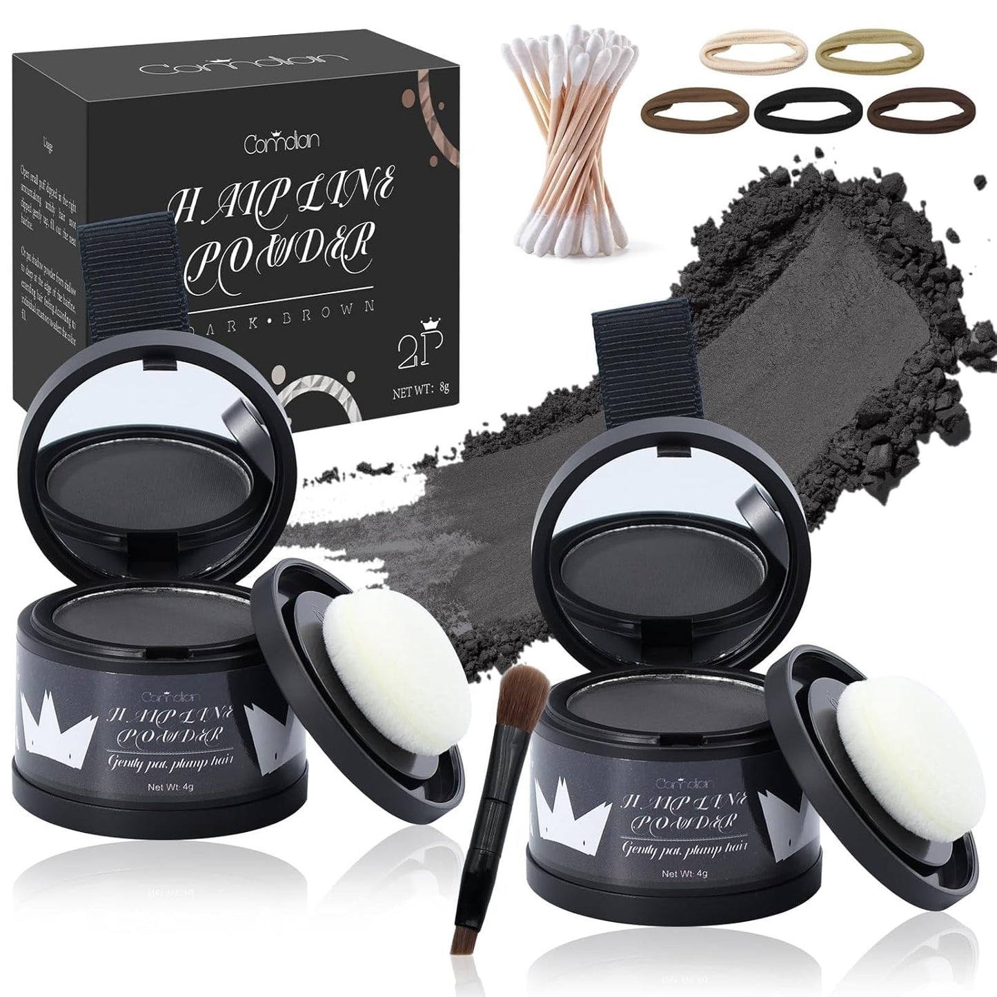 Hairline Powder for Women & Men - Root Touch Up for Thinning, Gray Hair & Bald Spots | 2 Pack, White