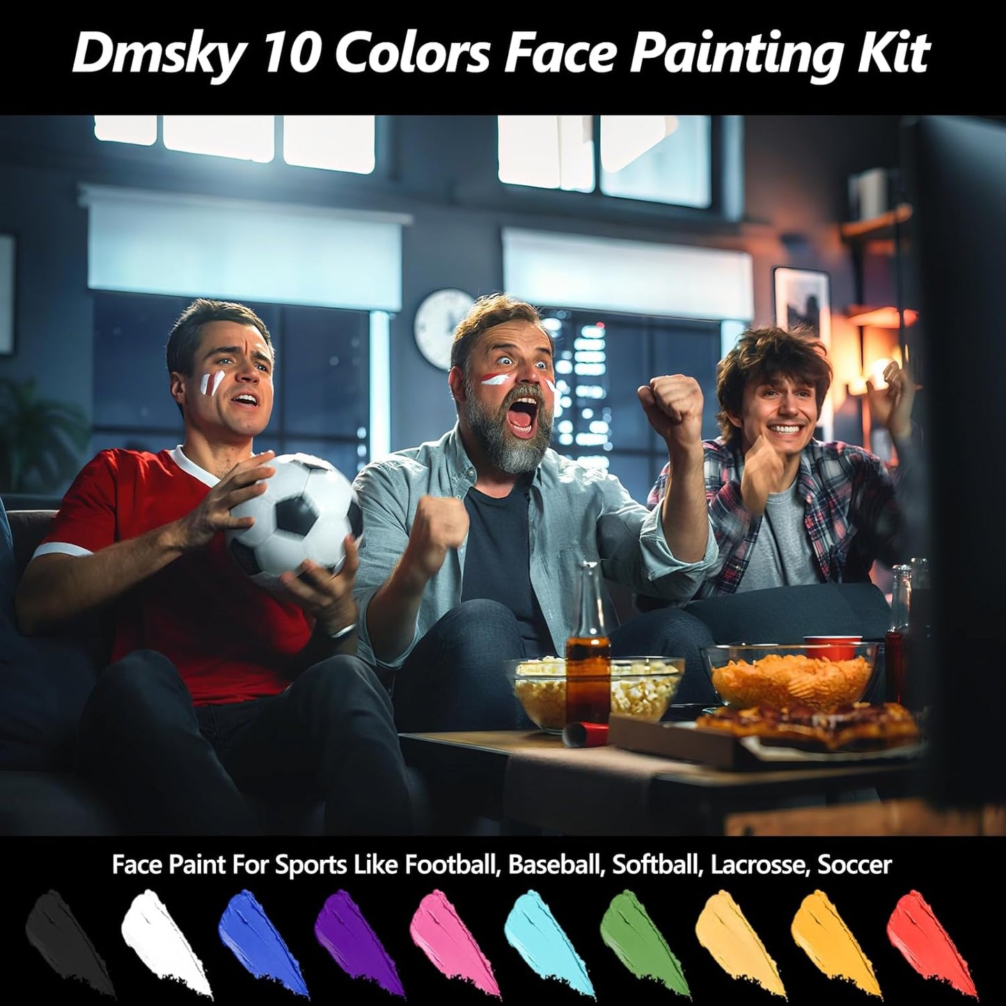 10 Packs Eye Black Sports Stick - Waterproof Anti-Glare Face Paint Kit | 10 Color Eyeblack for Football, Baseball, Softball