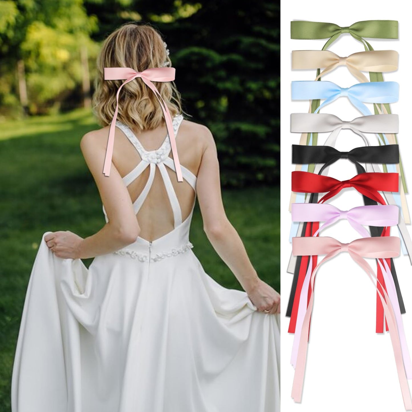Tassel Hair Bow Clips - 8PCS Cute Long Hair Accessories | Bowknot Barrettes for Girls & Teens