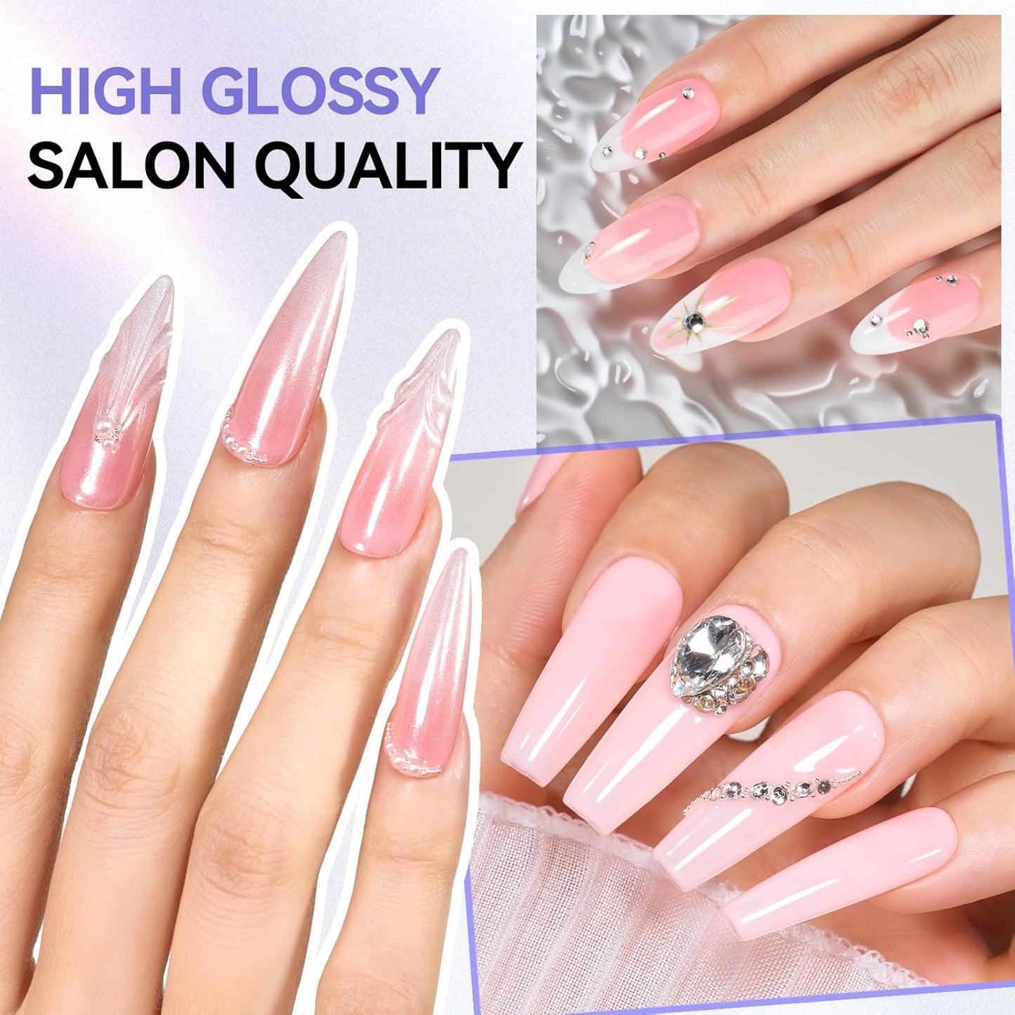 Makartt Gel Top & Base Coat Set - 15ml No Wipe Diamond-Shine Long-Lasting Nail Polish | Perfect for Home DIY Gifts