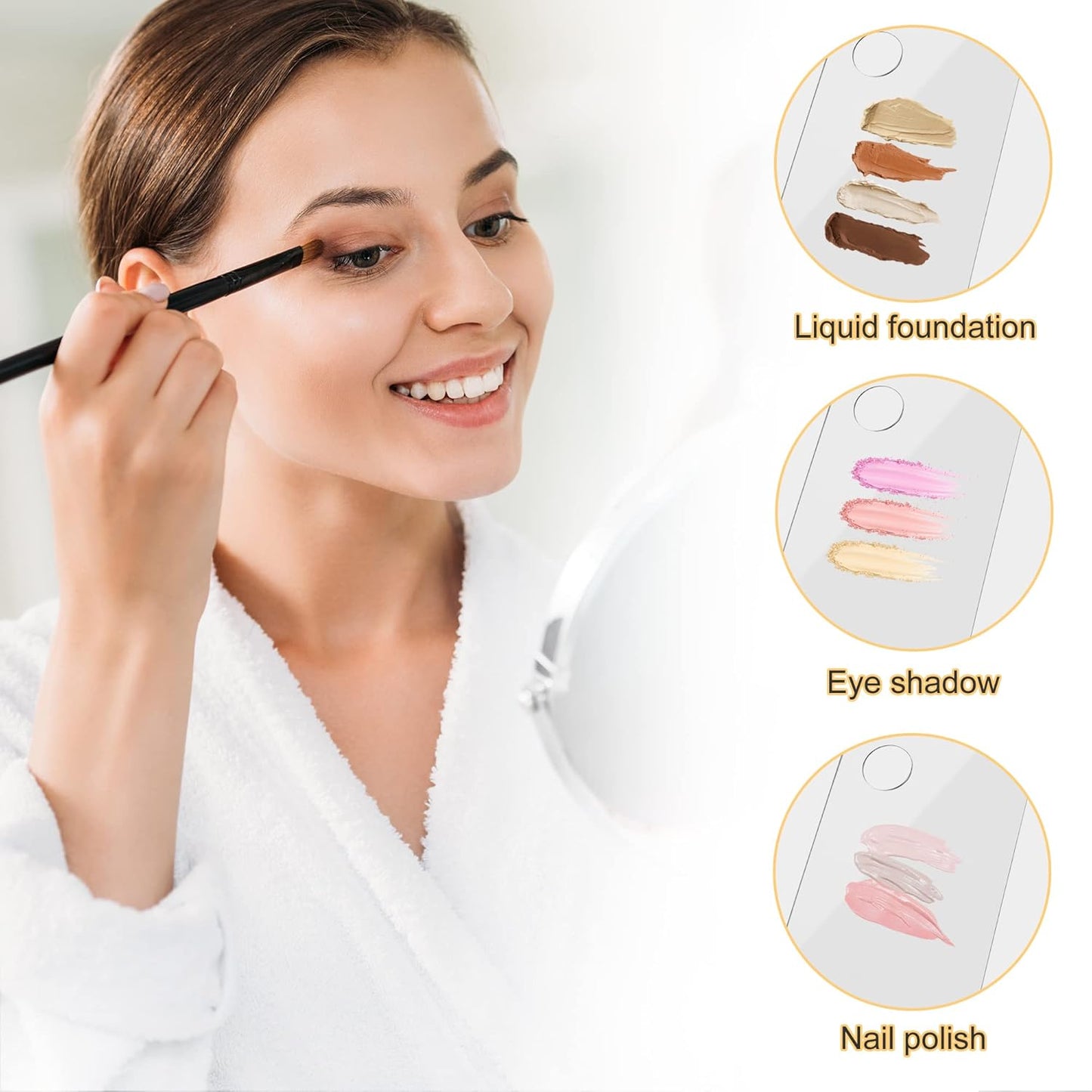Acrylic Makeup Mixing Palette Set - 2 Transparent Trays with Spatula & Metal Mirror for Beauty Professionals