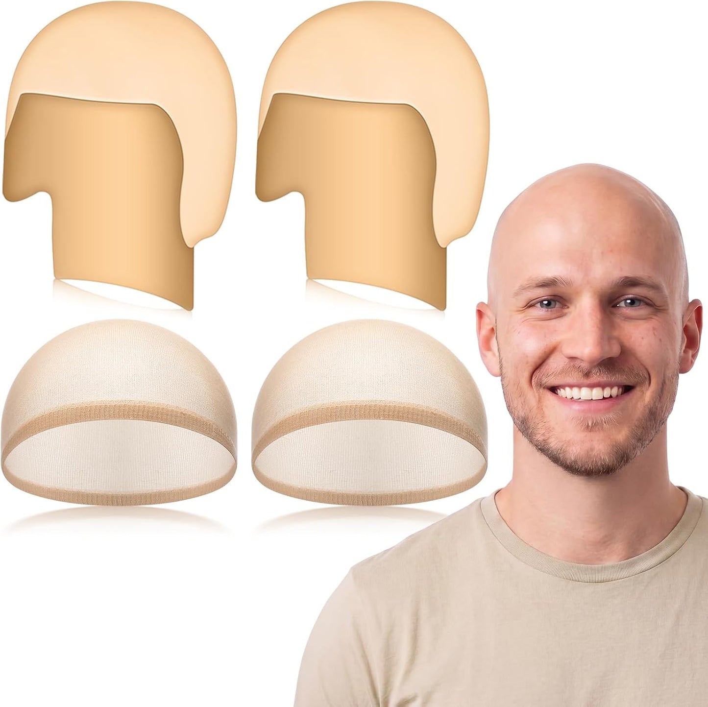 Bald Cap for Halloween | Nylon Wig Cap for Makeup & Cosplay - Unisex, Comfortable Fit