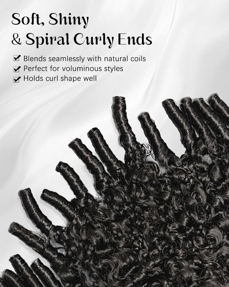 Burmese Curly Half Wigs - Human Hair Glueless Flip Over | 18-Inch Natural Black, 180% Density for Easy Wear