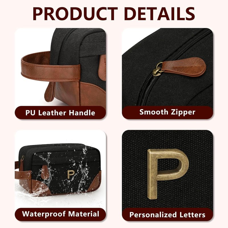 Personalized Travel Toiletry Bag for Men - Waterproof Dopp Kit with Large Capacity | Ideal Father's Day Gift for Dad, Husband, Boyfriend
