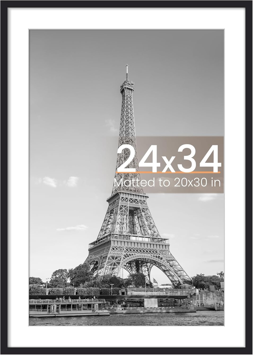 Upsimples 11x14 Picture Frame - Display 8x10 Photos with Mat or 11x14 Without Mat | Black Wall Hanging Frame