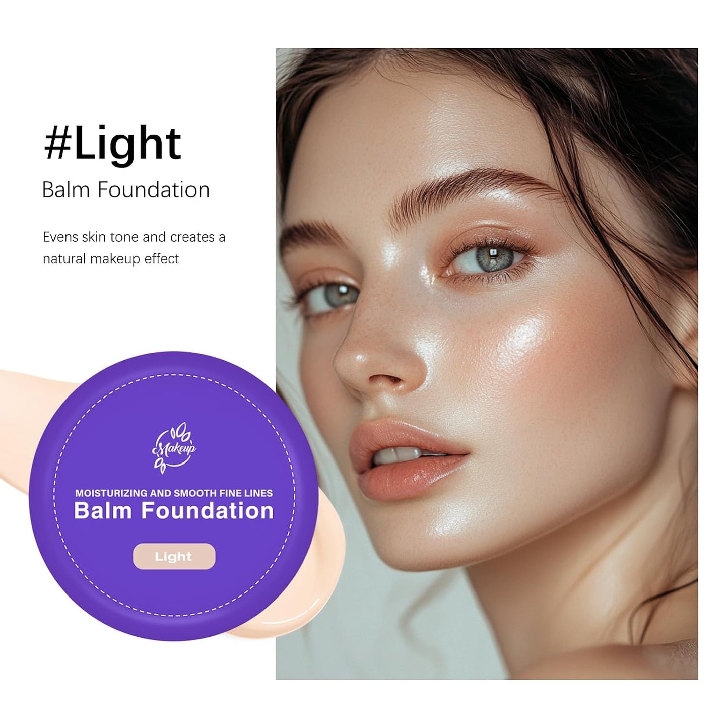 Balm Foundation for Mature Skin - Hydrating, Buildable Coverage | Blurs Fine Lines & Smooths Texture (Light, 1)