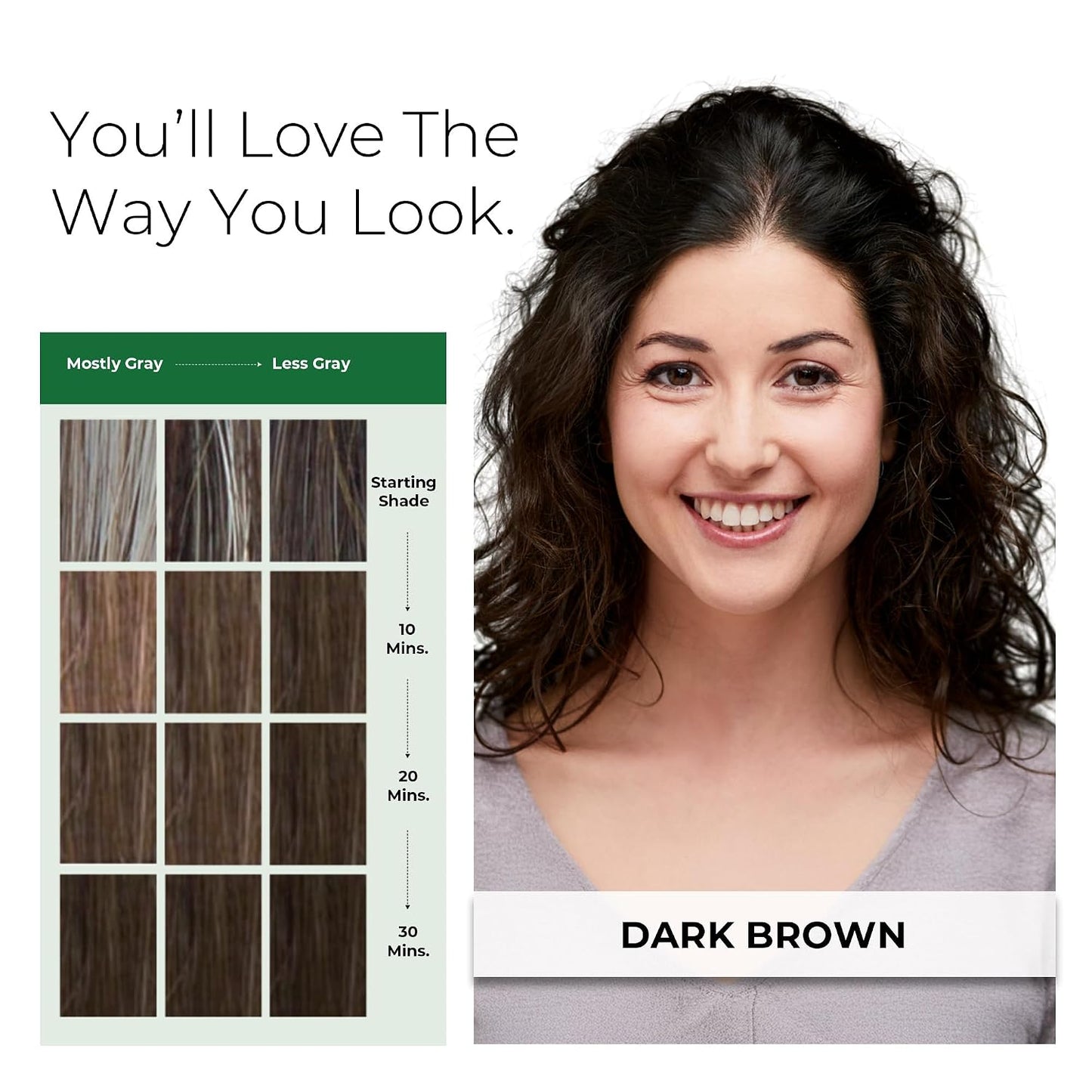 Permanent Ammonia-Free Hair Dye for Women | Long-Lasting Dark Brown Color for Gray Coverage - Natural Look, Sensitive Scalp