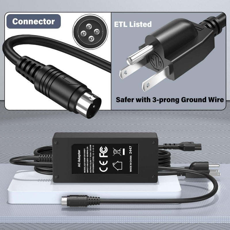 12V 10A DiskStation Charger for Synology NAS Disk Station DS1520+ Power Cord AC Adapter for Synology DS1522+ DS916+ DS918+ DS920+ DS923+ Network Storage NAS Server DS723+ DS420+ DS423+ DS620slim DS720