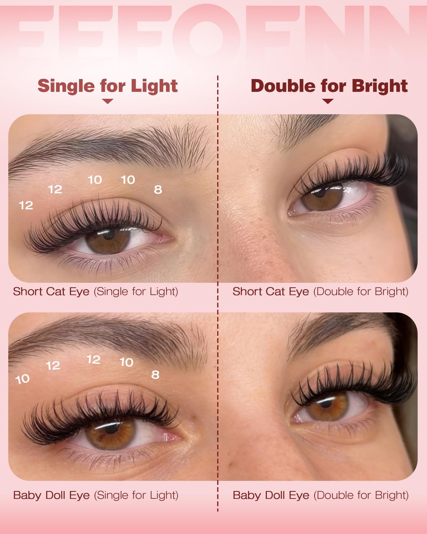 Natural Lash Clusters Short Cluster Eyelash Extensions Wispy Individual Lashes 8-12mm Lash Cluster Clear Band Clusters Lashes Natural Look DIY Eyelash Extension Pestañas Postizas Naturales