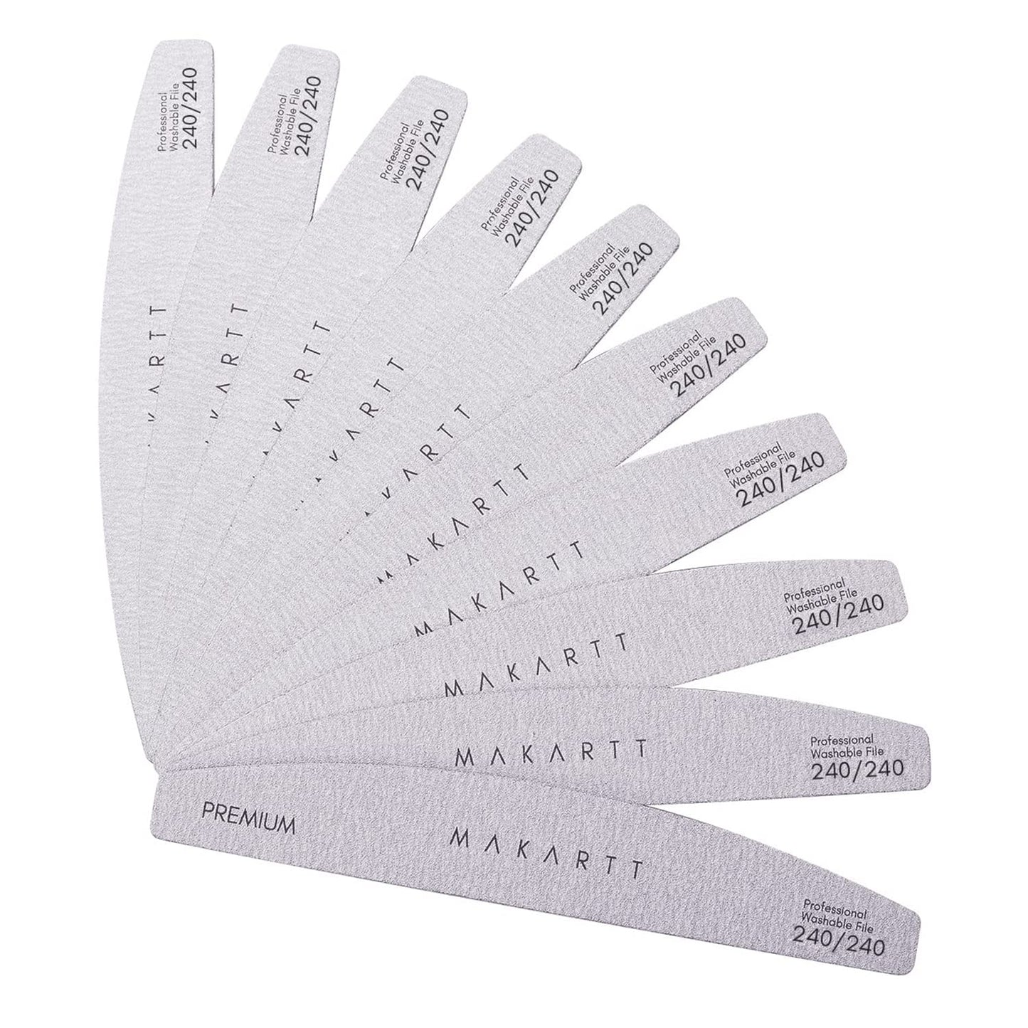 Makartt Nail Files - 180/240 Grit Emery Boards for Natural Nails | 10pcs Dual-Sided Manicure Set for Salon & Home Use