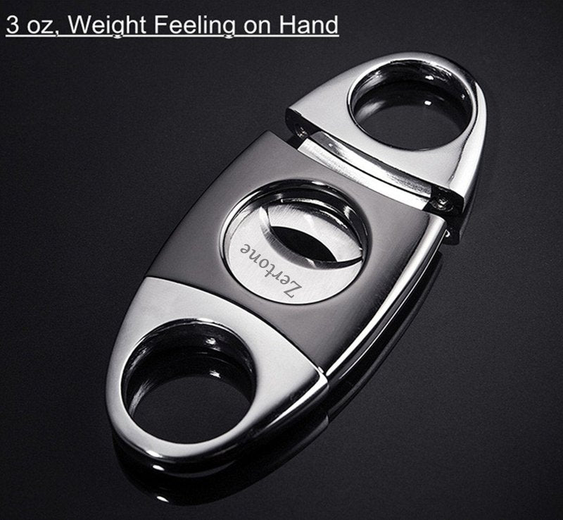 Cigar Cutter Guillotine 420 Stainless Steel Double Blade, 23mm Max. Cigar Diameter Guillotine Cigar Cutter (Gun Color)