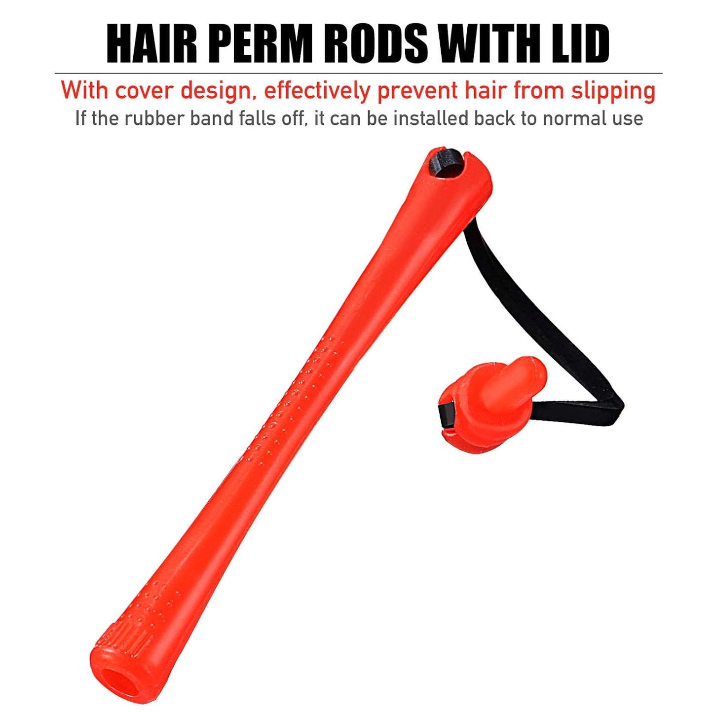 WILLBOND Hair Perm Rods - 84 Pieces Cold Wave Curling Rollers for Professional Hairdressing | 0.2 Inch, Red